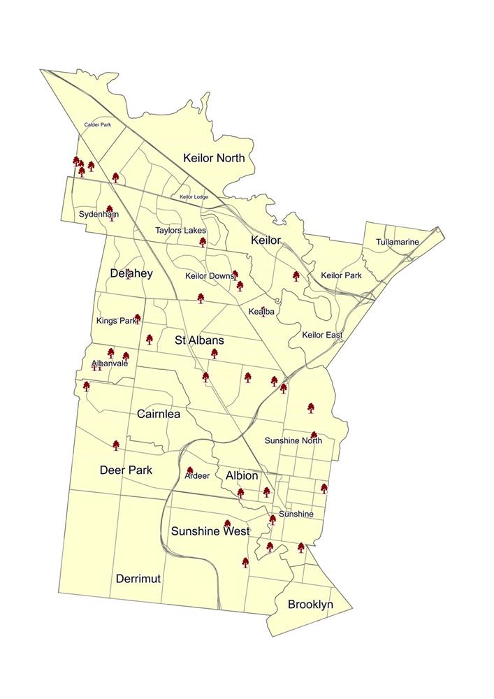 City Of Brimbank Map Commercial & Municipal Services