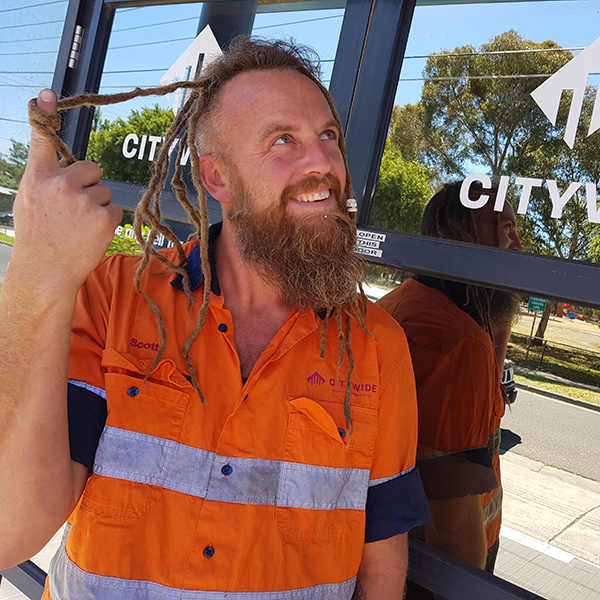 Citywide Scott Barnes loses dreadlocks for charity Citywide Scott Barnes loses dreadlocks for charity
