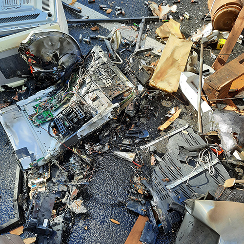 On-demand e-waste collection reduce risk of hotloads grid